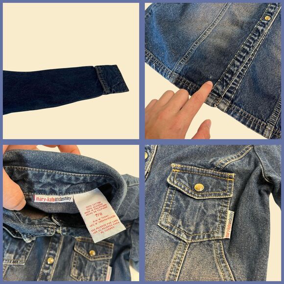 Vintage Y2K denim dress, size 7/8 Mary-Kate Ashley 2000s faded cotton midi dress - Picture 3 of 8